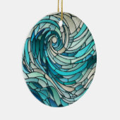 Ocean Wave Spiral Mosaik Keramik Ornament (Rechts)