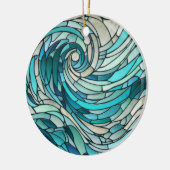 Ocean Wave Spiral Mosaik Keramik Ornament (Links)