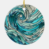 Ocean Wave Spiral Mosaik Keramik Ornament (Hinten)