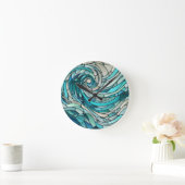 Ocean Wave Spiral Mosaik Runde Wanduhr (Zuhause)