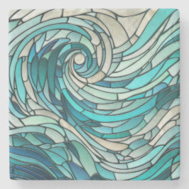 Ocean Wave Spiral Mosaik Steinuntersetzer
