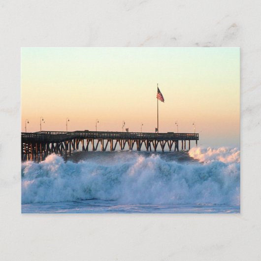 Ocean Wave Storm Pier Postkarte (Vorderseite)