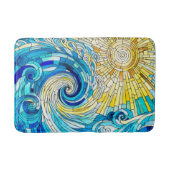 Ocean Wave Sun Mosaik Art Badematte (Vorderseite)