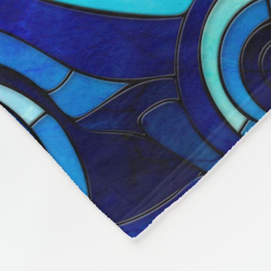 Ocean Wave Sun Mosaik Art Fleecedecke (Ecke)