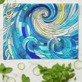 Ocean Wave Sun Mosaik Art Geschirrtuch (Gefaltet)