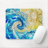 Ocean Wave Sun Mosaik Art Mousepad (Mit Mouse)