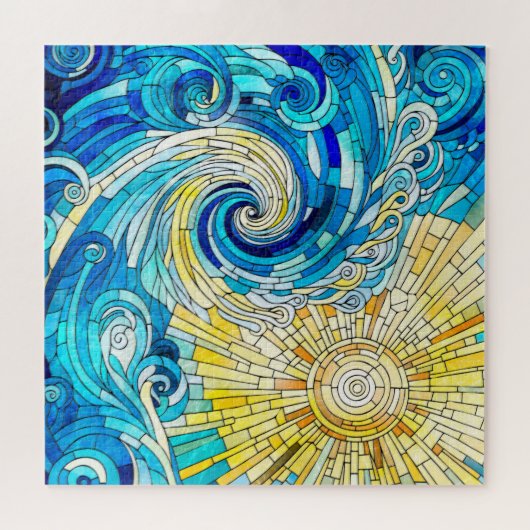 Ocean Wave Sun Mosaik Art Puzzle (Horizontal)