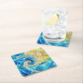 Ocean Wave Sun Mosaik Art Rechteckiger Pappuntersetzer (Vor Ort)