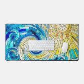 Ocean Wave Sun Mosaik Art Schreibtischunterlage (Tastatur & Maus)