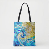 Ocean Wave Sun Mosaik Art Tasche (Vorderseite)