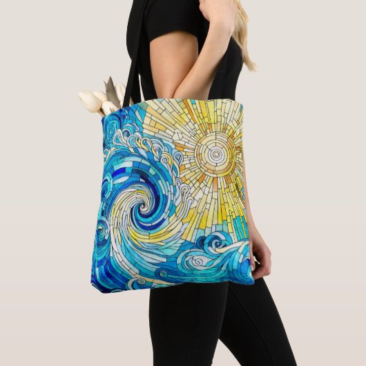 Ocean Wave Sun Mosaik Art Tasche (Von Nahem)