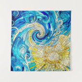 Ocean Wave Sun Mosaik Art Wandteppich (Vorderseite (Horizontal))