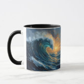 Ocean Wave Sunset Art – Abstract Sea Design  Tasse (Links)