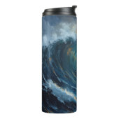 Ocean Wave Sunset Art – Abstract Sea Design  Thermosbecher (Nach links gedreht)