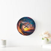 Ocean Wave Sunset Runde Wanduhr (Zuhause)