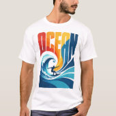 OCEAN Wave Surfer – Retro Surf Lifestyle Art T-Shirt (Vorderseite)