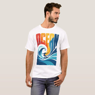 OCEAN Wave Surfer – Retro Surf Lifestyle Art T-Shirt