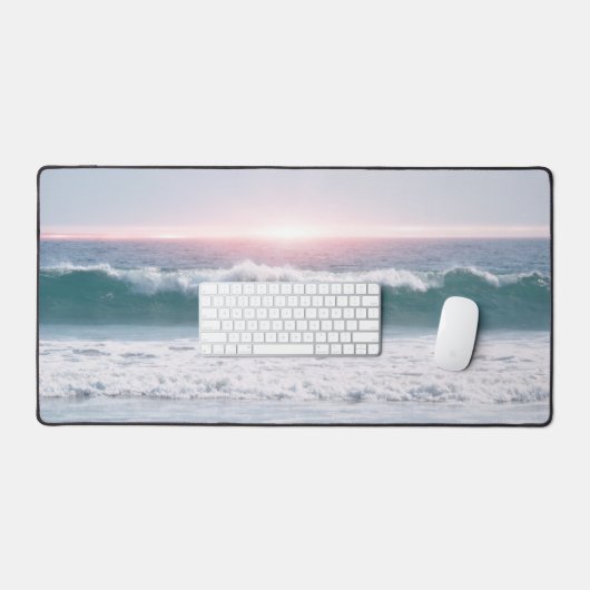 Ocean Wave und Sunset Art Desk Mat Schreibtischunterlage (Tastatur & Maus)