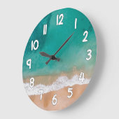 Ocean Wave Wall Clock – Sand and Sea Beach Home De Große Wanduhr (Winkel)
