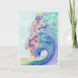 Ocean Wave Watercolor Angepasster Text Jahrestag Karte