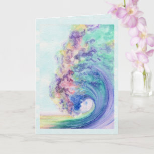 Ocean Wave Watercolor Angepasster Text Jahrestag Karte