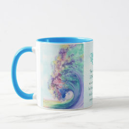 Ocean Wave Watercolor von Miranda Custom Text Blue Tasse