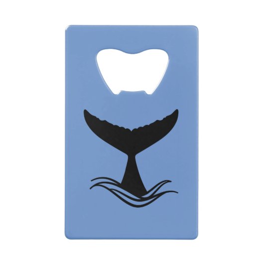 Ocean Wave Whale Schwanz Silhouette Geldbeutel Flaschenöffner (Vorderseite)