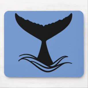 Ocean Wave Whale Schwanz Silhouette Mousepad