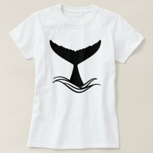 Ocean Wave Whale Schwanz Silhouette T-Shirt