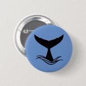 Ocean Wave Whale Tail Silhouette Button (Vorne & Hinten)