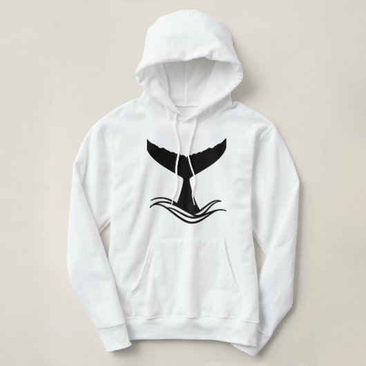 Ocean Wave Whale Tail Silhouette Hoodie (Design vorne)