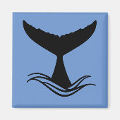 Ocean Wave Whale Tail Silhouette Magnet (Vorne)
