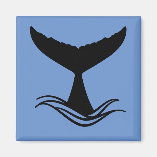 Ocean Wave Whale Tail Silhouette Magnet (Vorne)