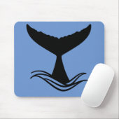 Ocean Wave Whale Tail Silhouette Mousepad (Mit Mouse)