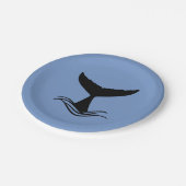 Ocean Wave Whale Tail Silhouette Pappteller (Schrägansicht)