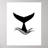 Ocean Wave Whale Tail Silhouette Poster (Vorne)