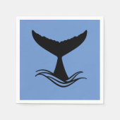 Ocean Wave Whale Tail Silhouette Serviette (Vorderseite)
