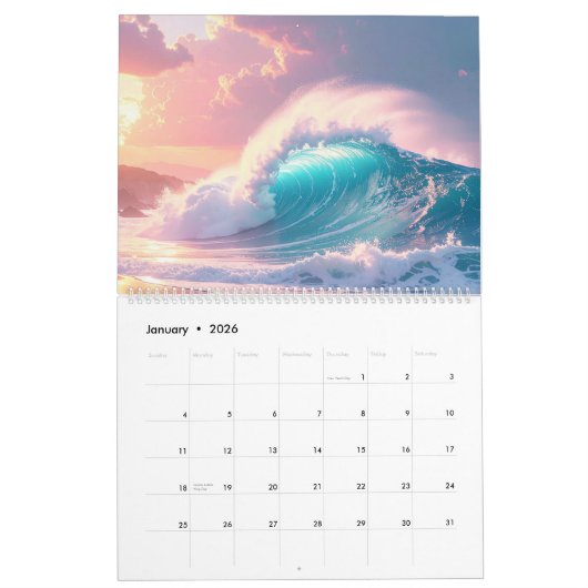 OCEAN WAVES - 2026 - KALENDER (Jan 2026)