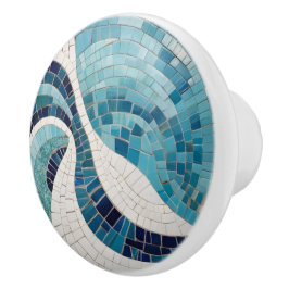 Ocean Waves Abstrakt Sea Blue Nautical Imitats Mos Keramikknauf