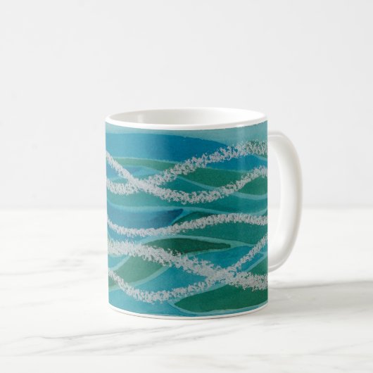 Ocean Waves Abstrakte Tasse (VorderseiteRechts)