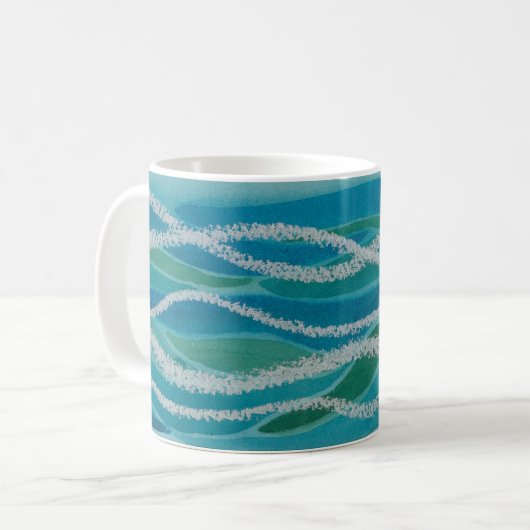 Ocean Waves Abstrakte Tasse (Vorderseite Links)