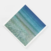 Ocean Waves Aqua Blue Abstrakt Art Paper Napkins Serviette (Ecke)