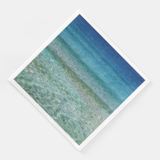 Ocean Waves Aqua Blue Abstrakt Art Paper Napkins Serviette (Ecke)