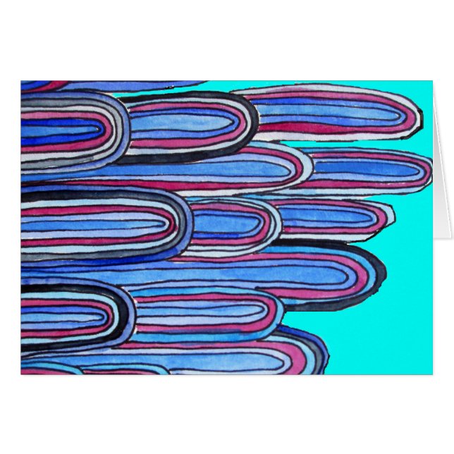 Ocean Waves Aqua Blue Muster (Vorderseite (Horizontal))