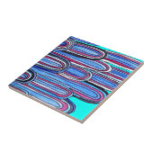 Ocean Waves Aqua Blue Muster Fliese (Seite)