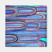 Ocean Waves Aqua Blue Muster Magnet (Vorne)