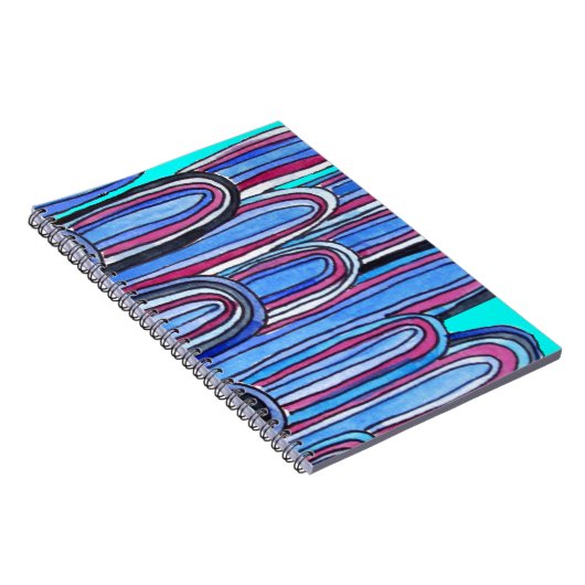 Ocean Waves Aqua Blue Muster Notizblock (Rechte Seite)