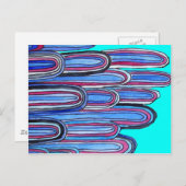 Ocean Waves Aqua Blue Muster Postkarte (Vorne/Hinten)