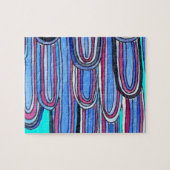 Ocean Waves Aqua Blue Muster Puzzle (Horizontal)