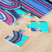 Ocean Waves Aqua Blue Muster Puzzle (Seite)